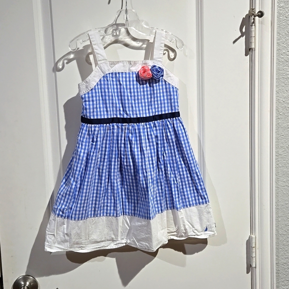 Nautica gingham woven dress size 5.